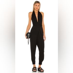 Free People Beach Sun Please One Piece Black Halter Jumpsuit